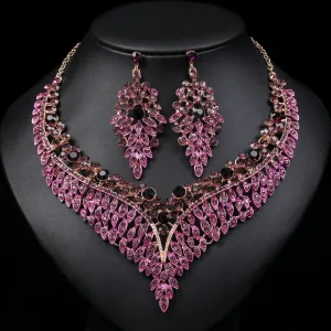 Affordable Elegance Luxury Crystal Rhinestone Necklace and Earrings - Bridal Accessories - Quinceanera Fashion Jewel
