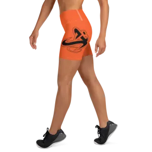 Athletic Apparatus Outrageous Orange White stitch Black logo Yoga Shorts