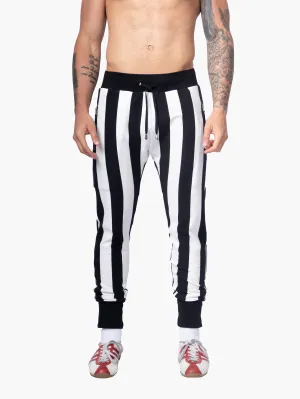 Black And White Striped Joggers