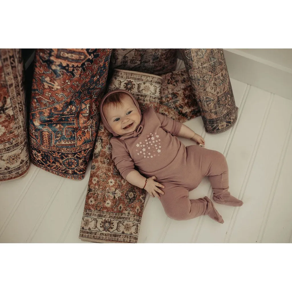 Bondoux Floral Cozy Cotton Footie Girls