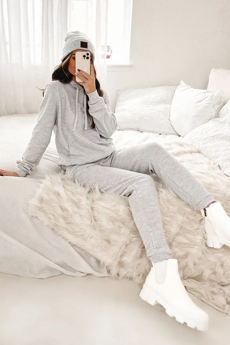 Easy Decisions Corded Two Piece Set (Heather Grey)