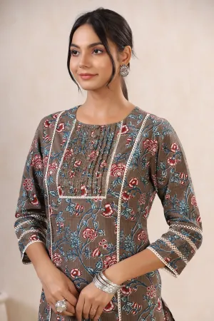 Faiza Bulbul Areena Cotton Kurta And Pant Set
