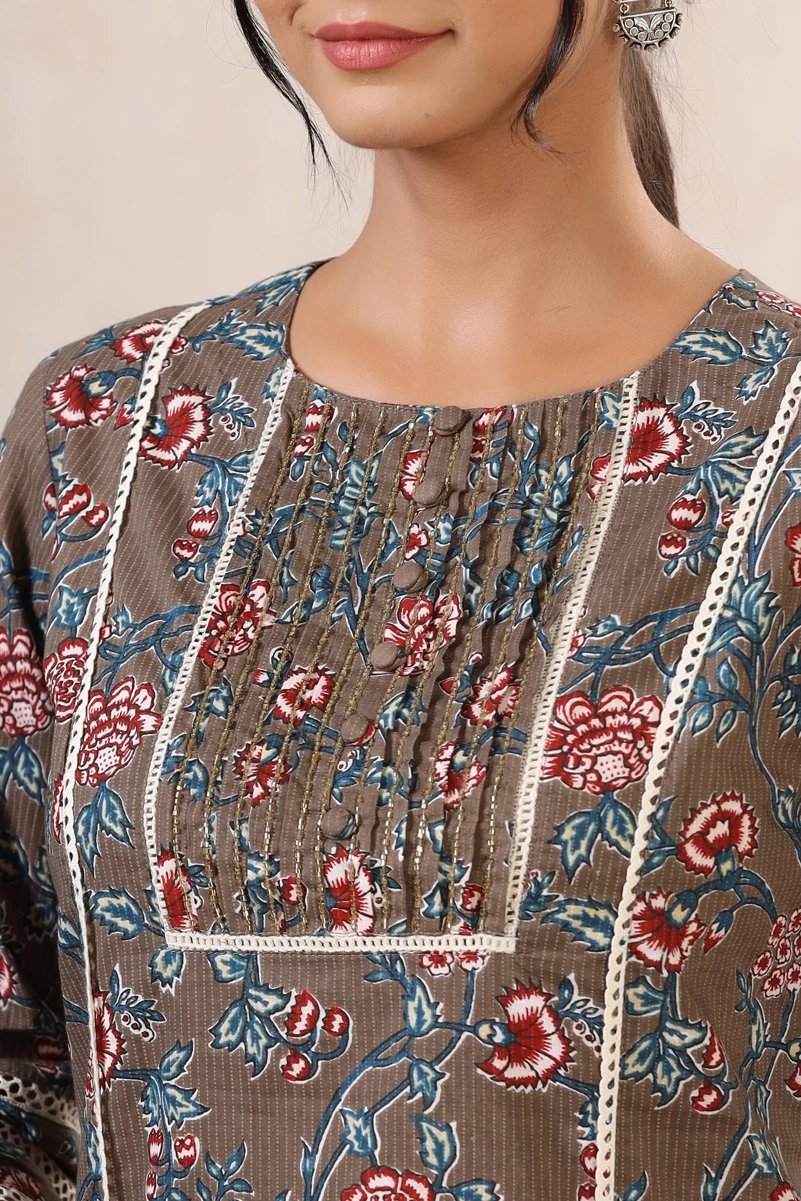 Faiza Bulbul Areena Cotton Kurta And Pant Set