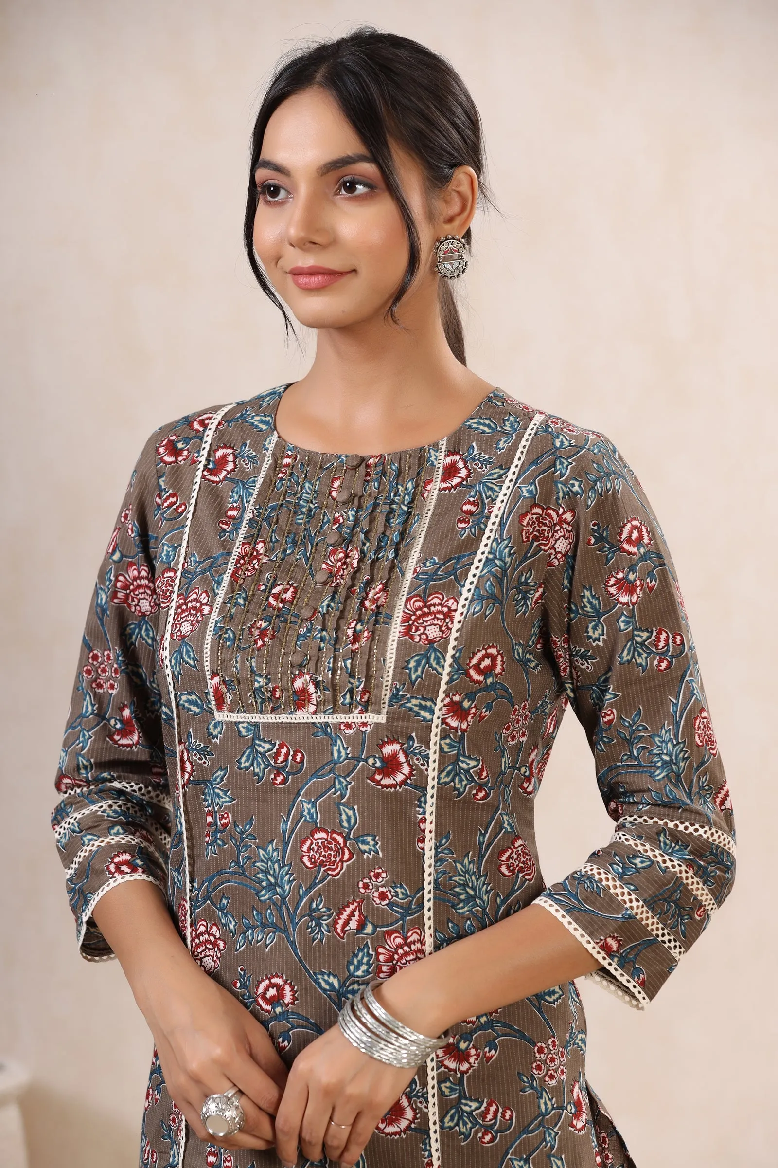 Faiza Bulbul Areena Cotton Kurta And Pant Set