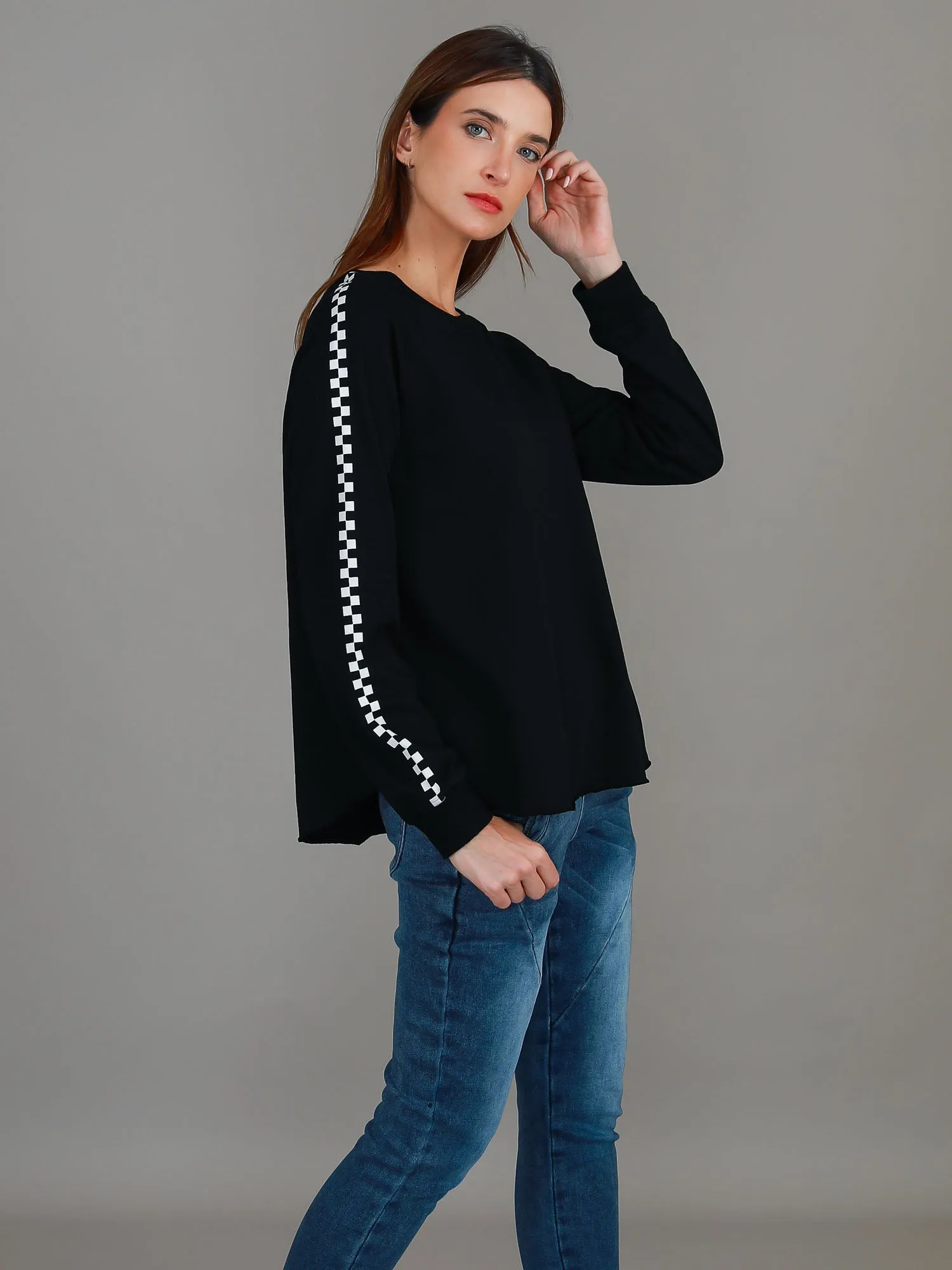 Gil Check Stripe Sweatshirt