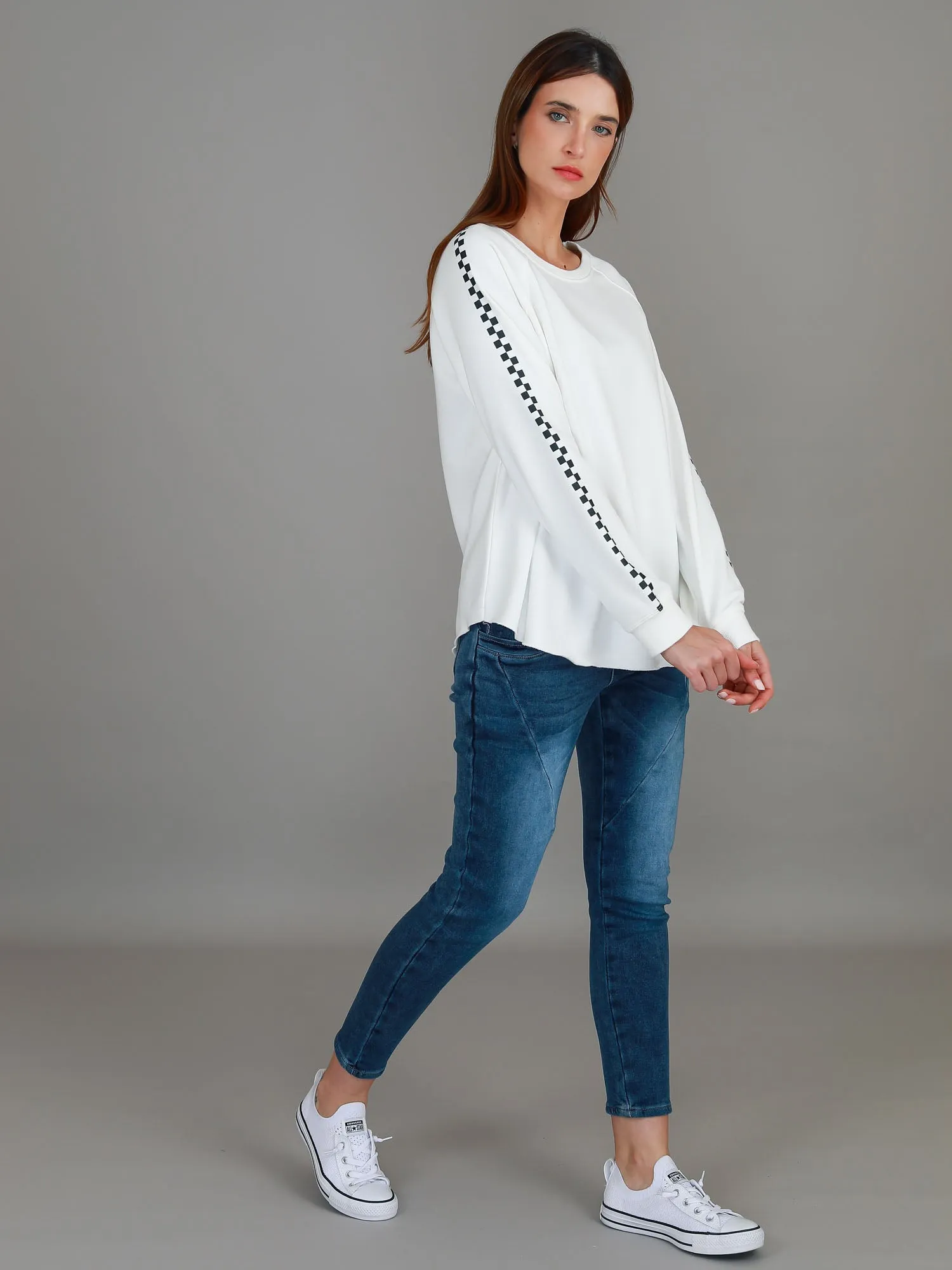Gil Check Stripe Sweatshirt