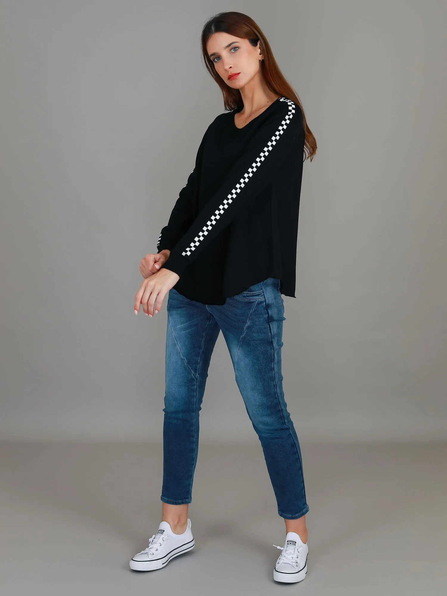 Gil Check Stripe Sweatshirt
