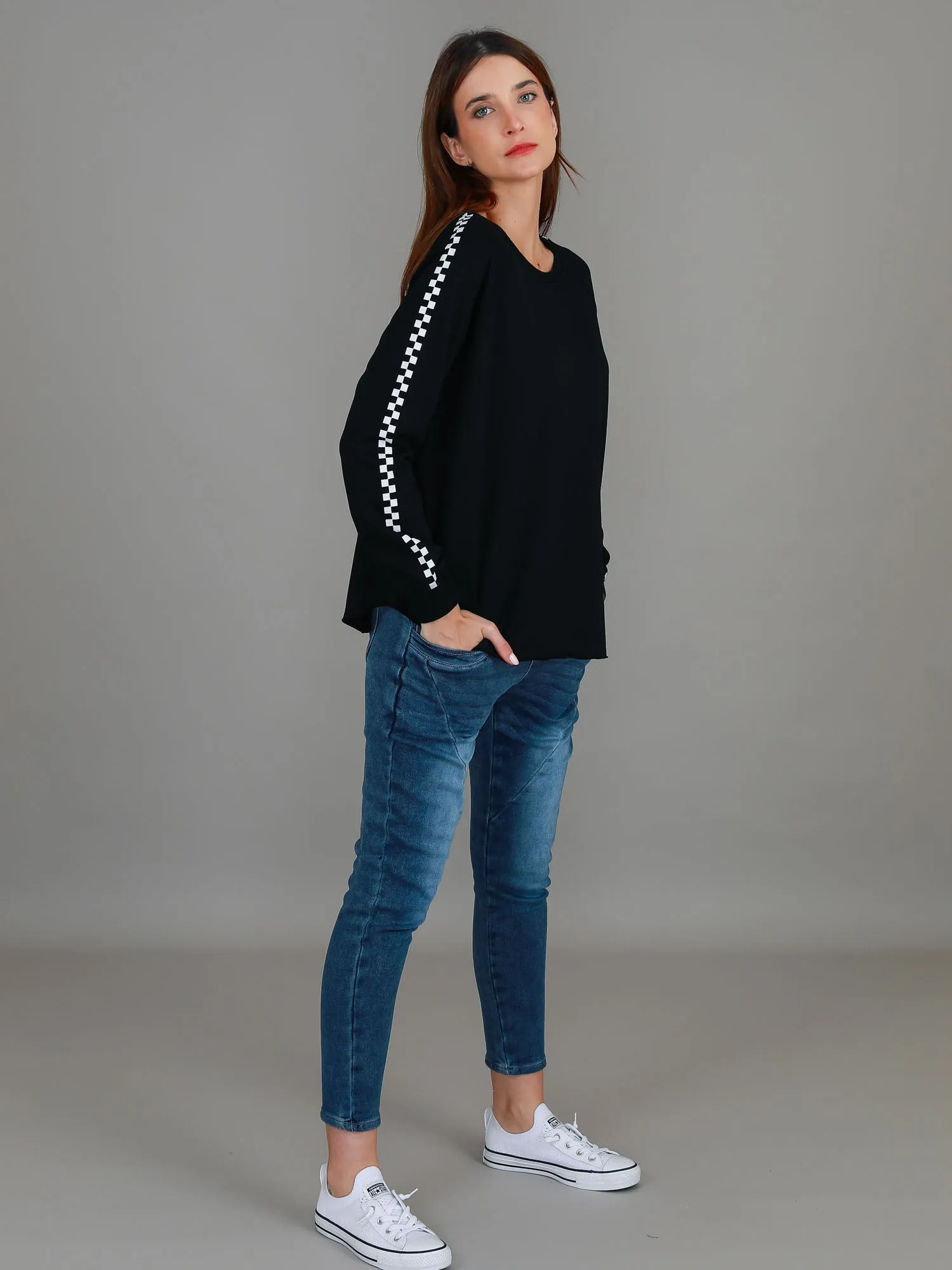 Gil Check Stripe Sweatshirt