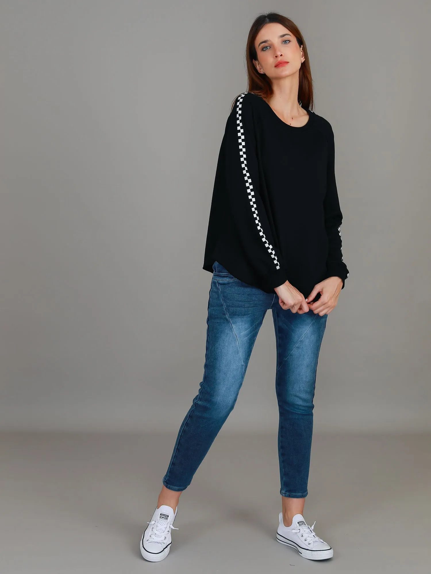 Gil Check Stripe Sweatshirt