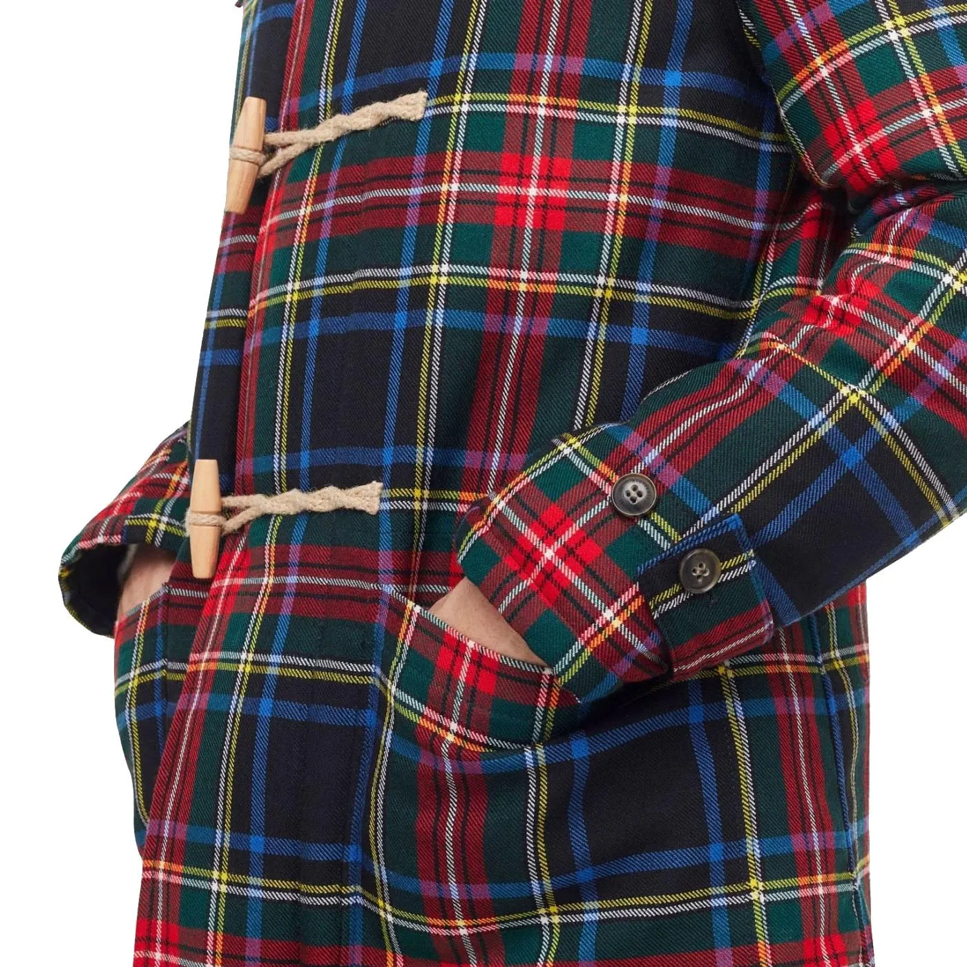 Gloverall by Lacheron of Scotland Black Stewart Tartan Duffle Coat