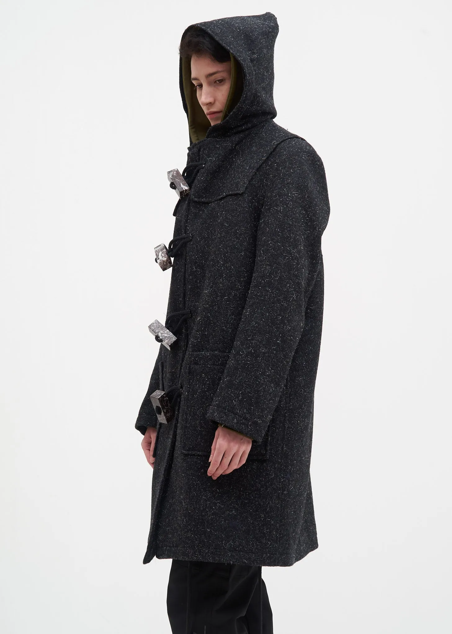 Grey Duffle Coat w/ Marble Toggles