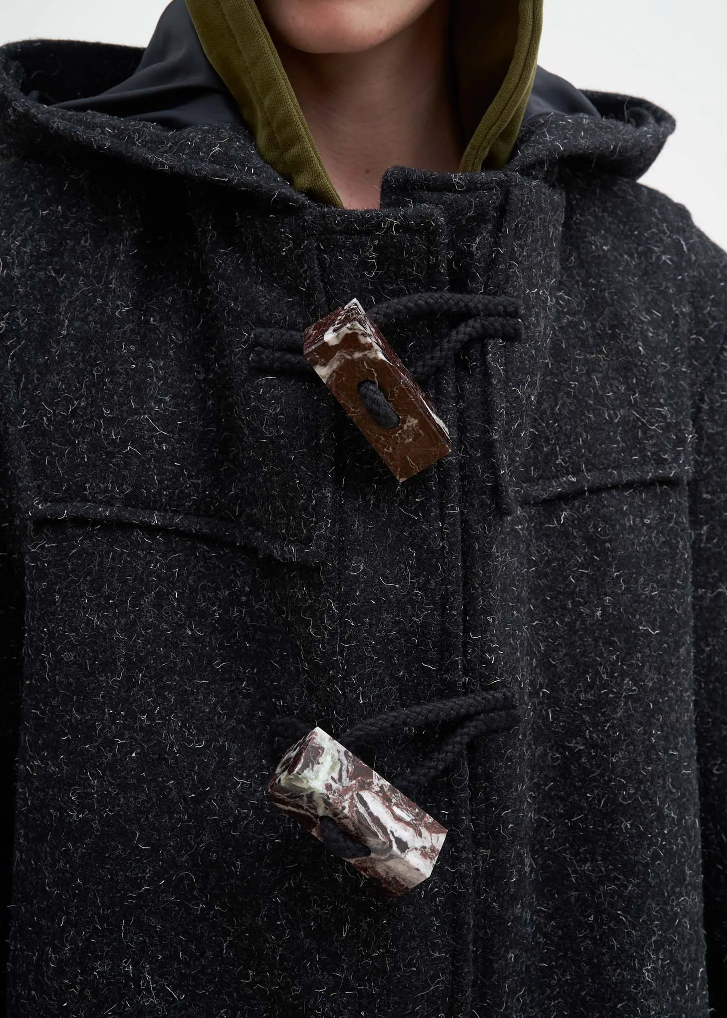 Grey Duffle Coat w/ Marble Toggles