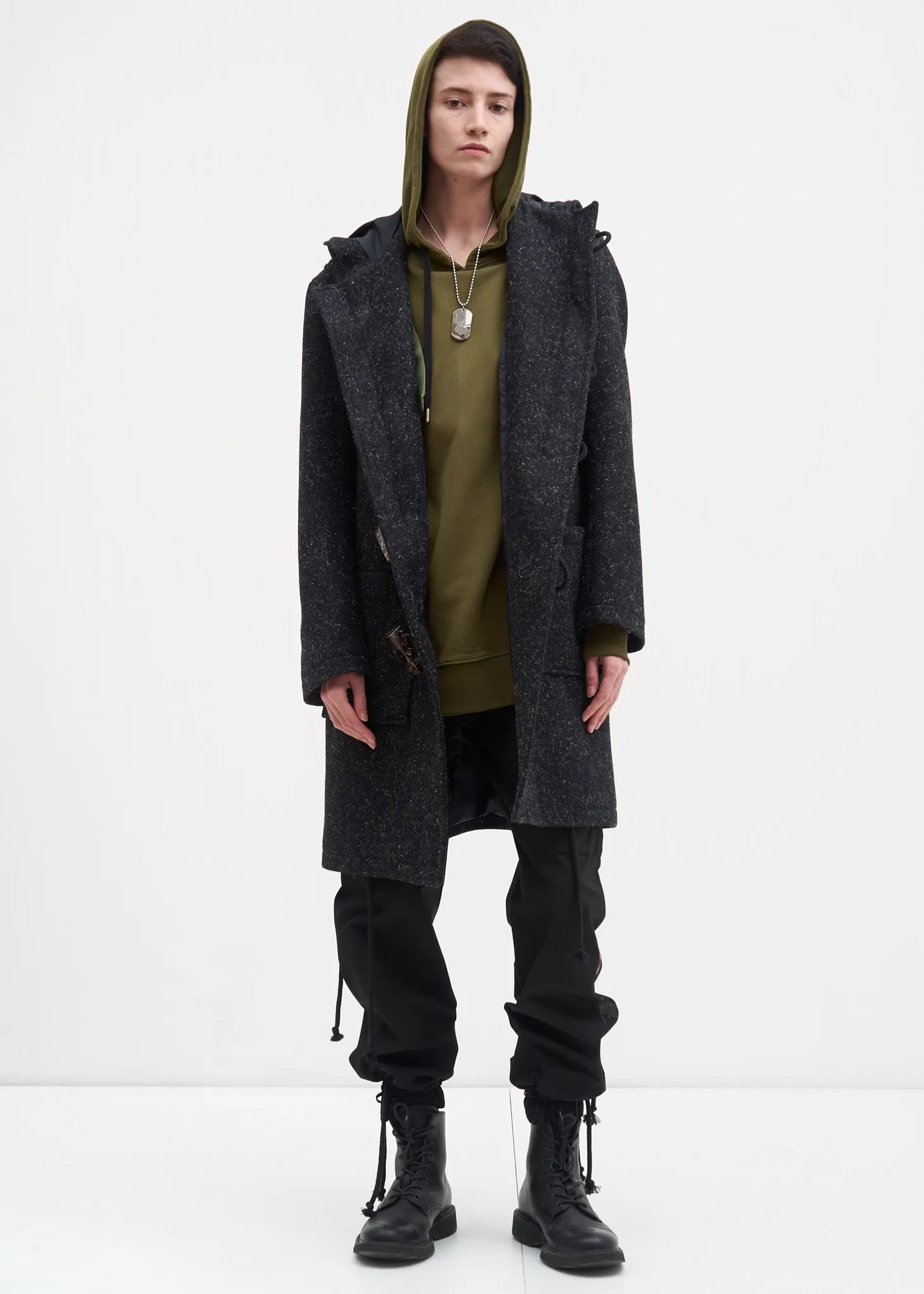 Grey Duffle Coat w/ Marble Toggles