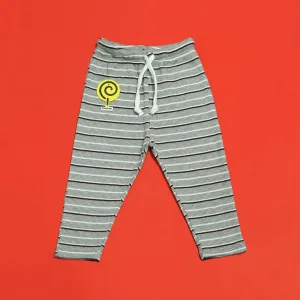 Grey Striped Waffle-knit Pajamas