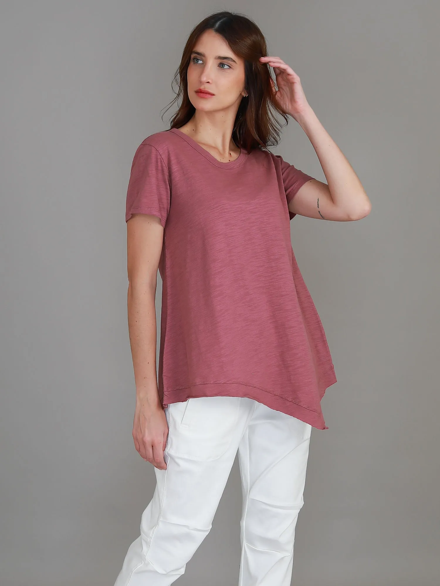Helena Asymmetrical Hem T Shirt
