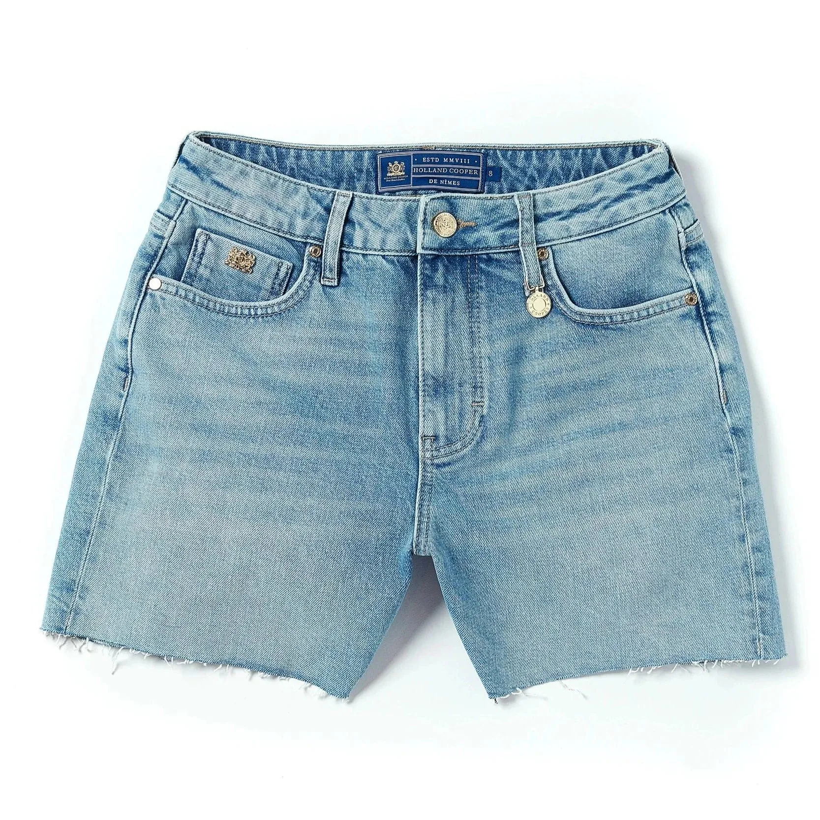 Holland Cooper High Rise Denim Short in Vintage Indigo