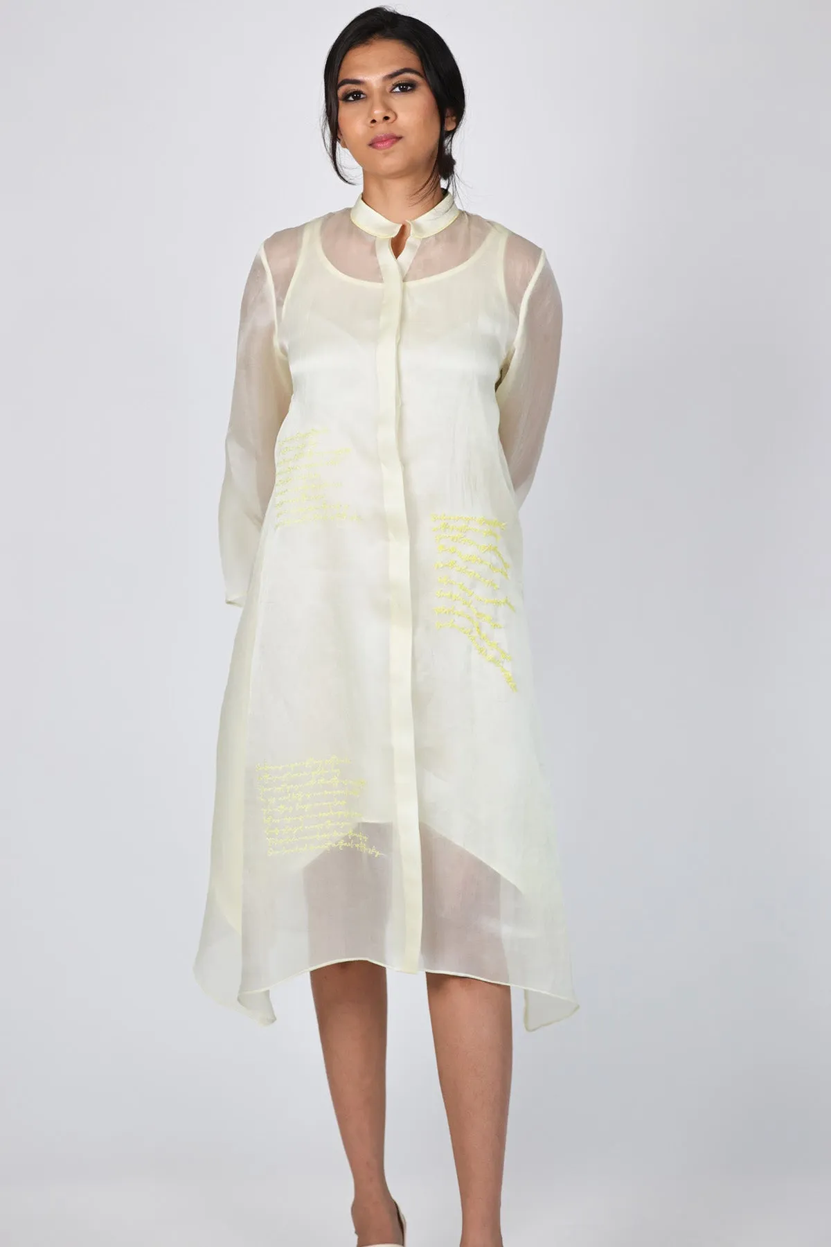 Ivory Asymmetrical Midi Dress