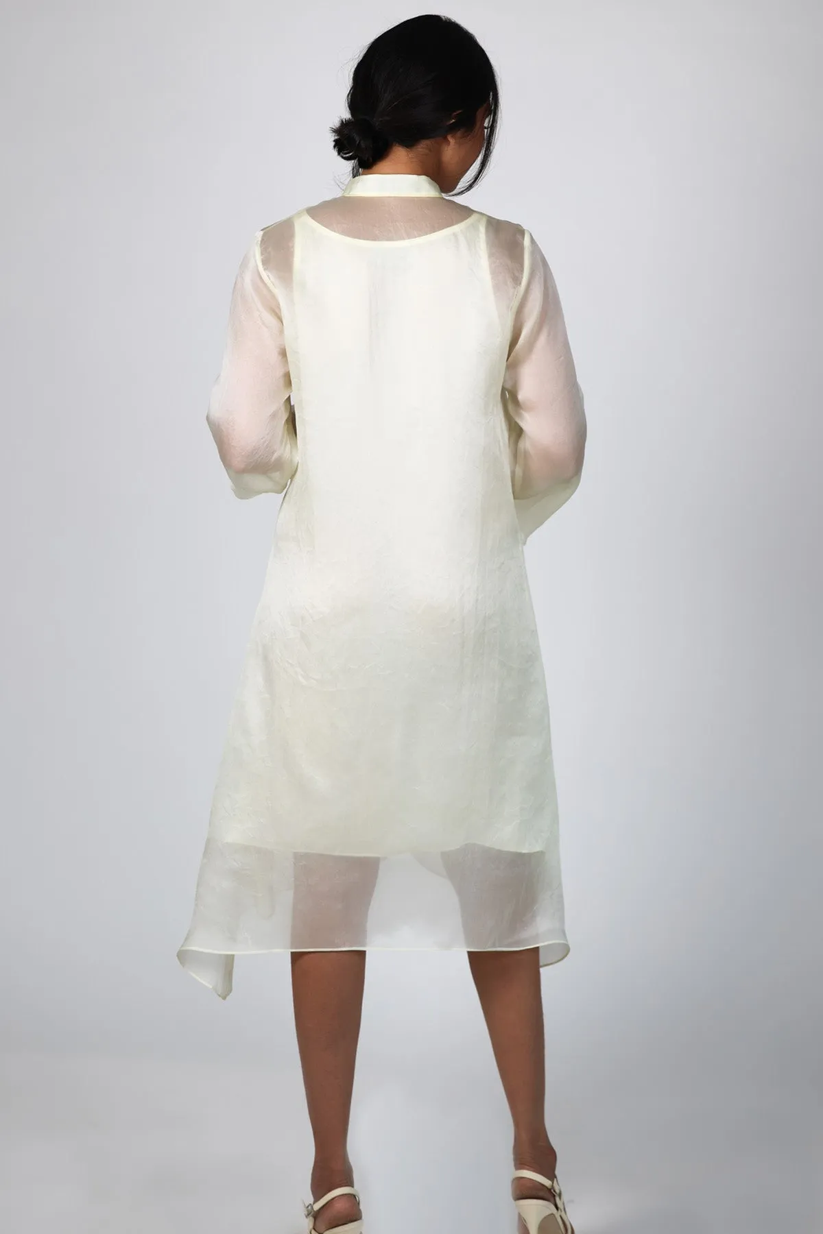 Ivory Asymmetrical Midi Dress