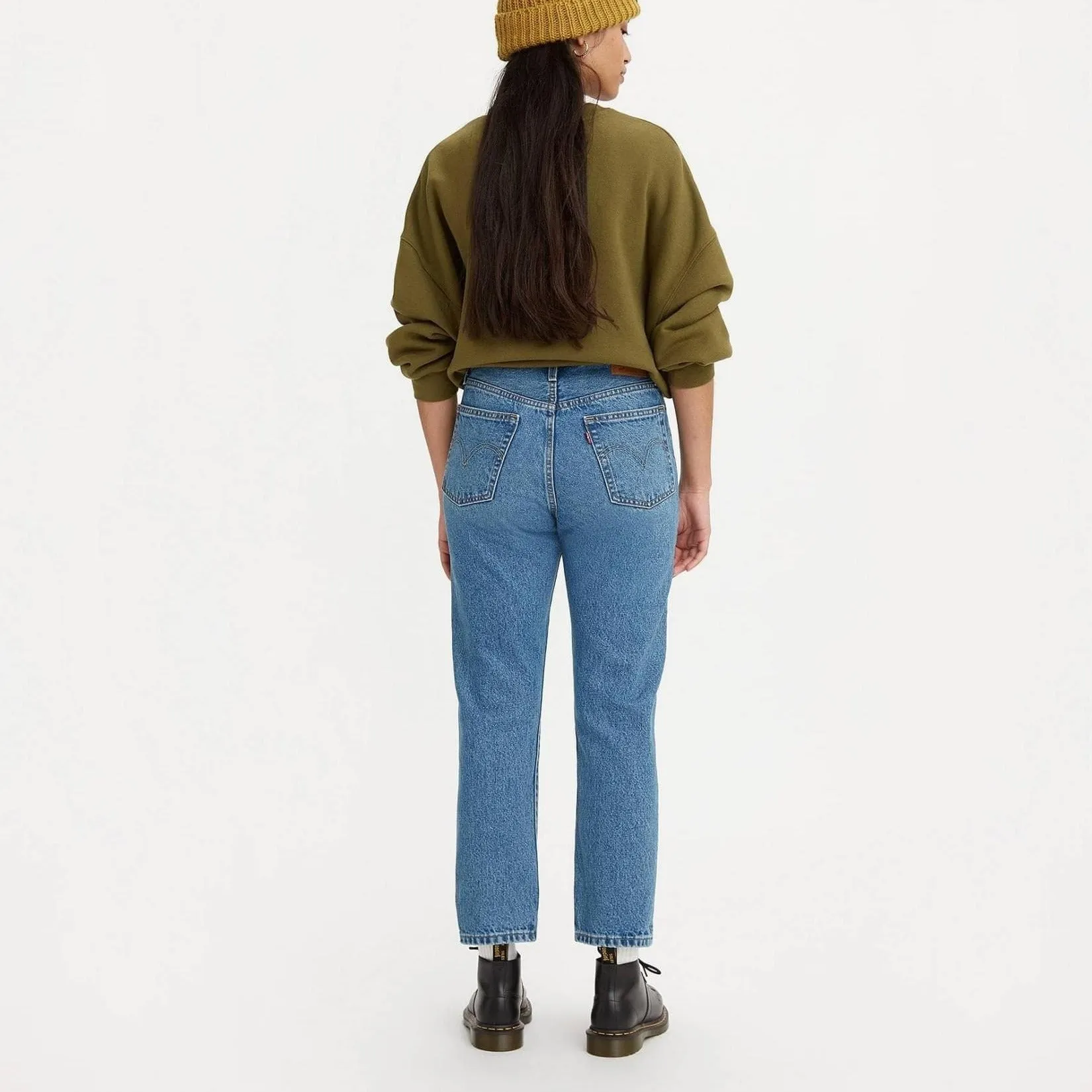 Levi's  501® Levi's Crop Jeans Medium Indigo Worn In Blue