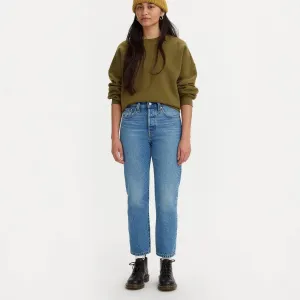 Levi's  501® Levi's Crop Jeans Medium Indigo Worn In Blue