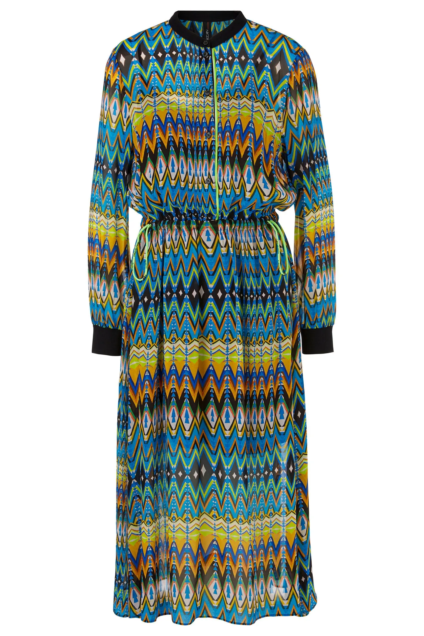 Marc Cain Sports Dress Midi Graphic Sound Print XS 21.12 W28 361