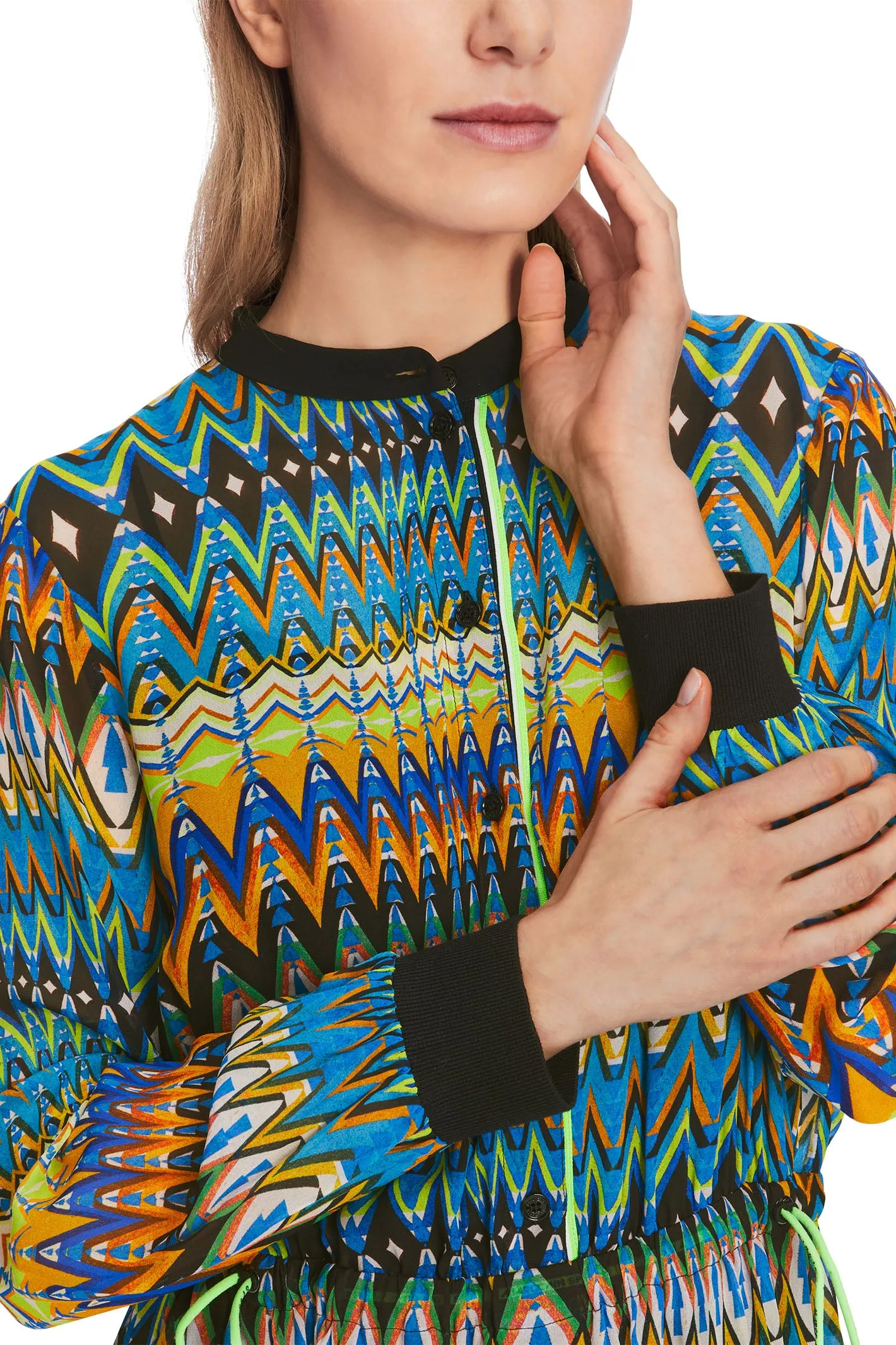 Marc Cain Sports Dress Midi Graphic Sound Print XS 21.12 W28 361