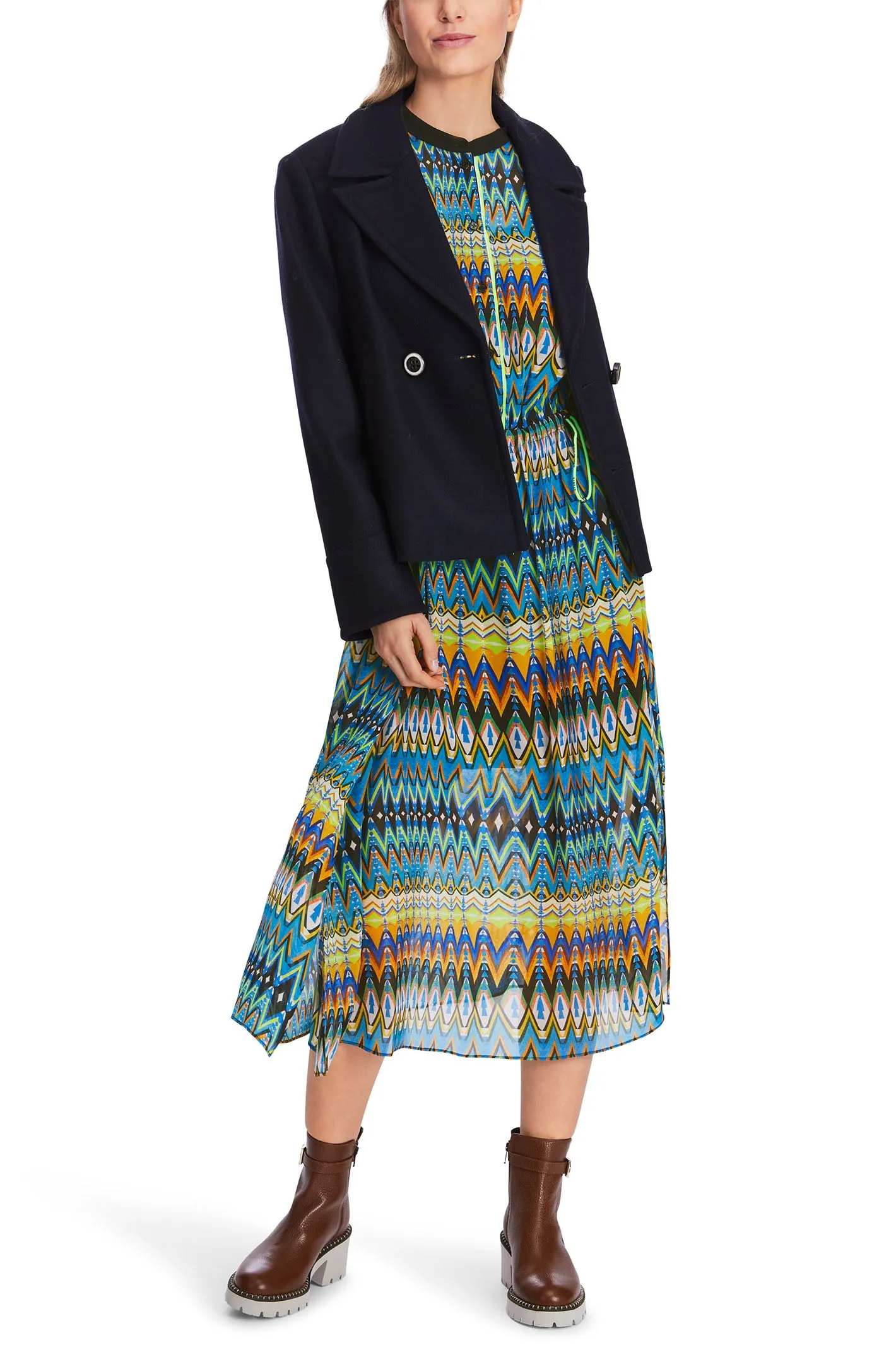 Marc Cain Sports Dress Midi Graphic Sound Print XS 21.12 W28 361