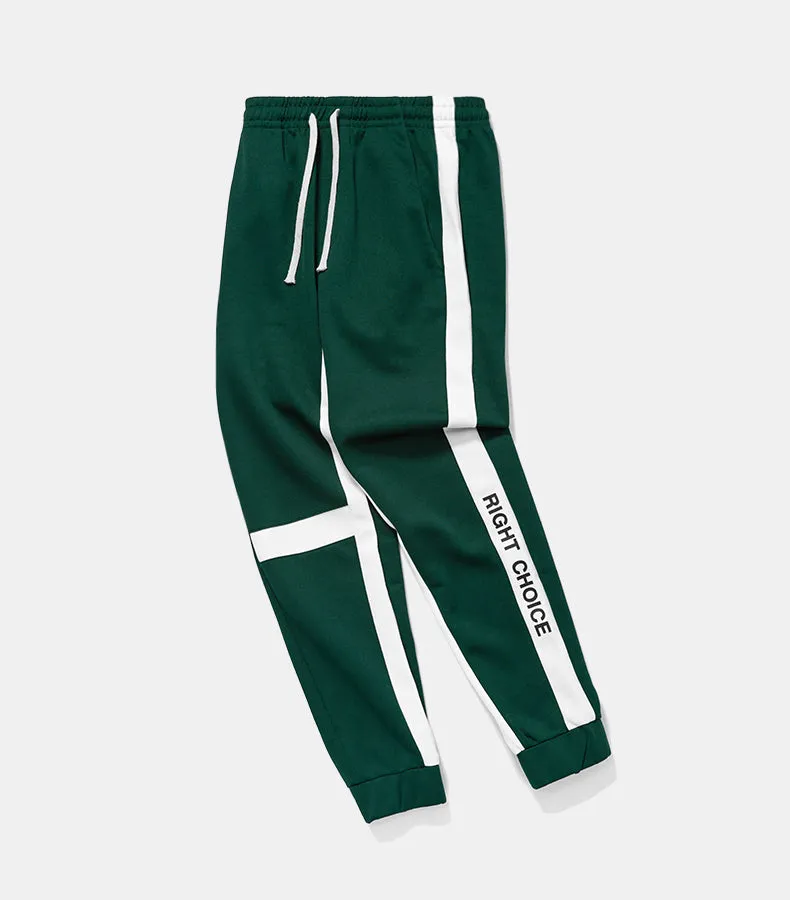Men's Spring/Autumn Retro Joggers With "Right Choice" Side Print