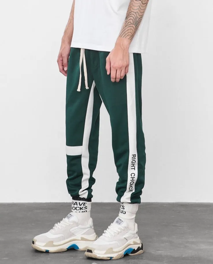 Men's Spring/Autumn Retro Joggers With "Right Choice" Side Print