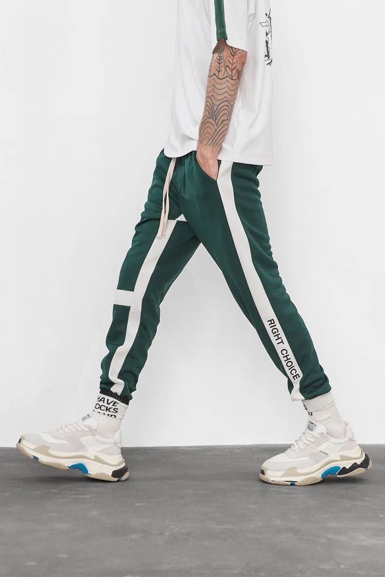 Men's Spring/Autumn Retro Joggers With "Right Choice" Side Print