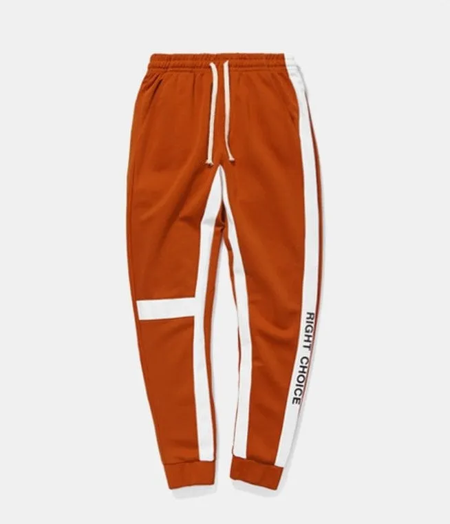 Men's Spring/Autumn Retro Joggers With "Right Choice" Side Print