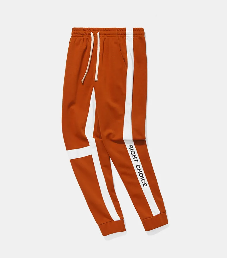Men's Spring/Autumn Retro Joggers With "Right Choice" Side Print