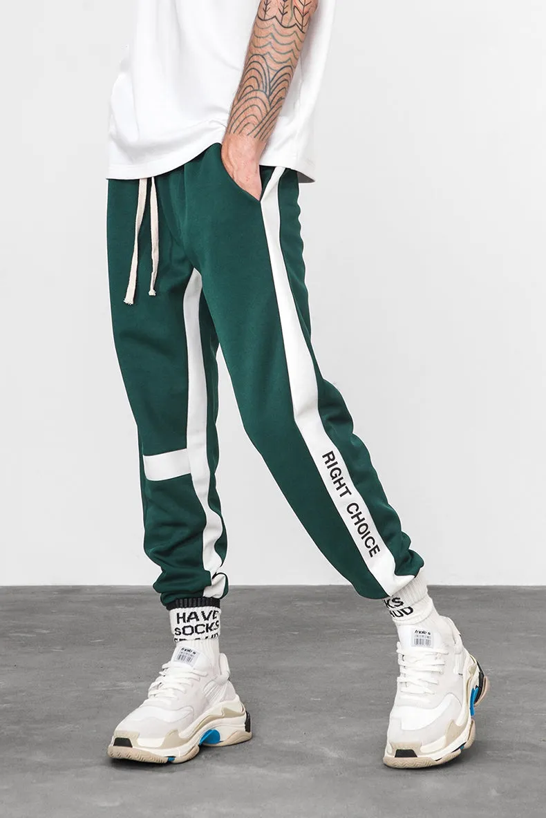Men's Spring/Autumn Retro Joggers With "Right Choice" Side Print
