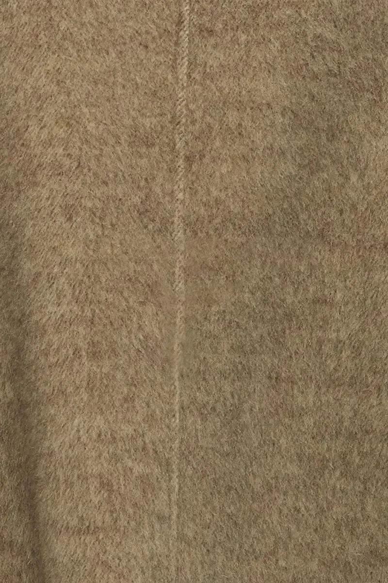 Notched Lapel Double-Breasted Wool Coat