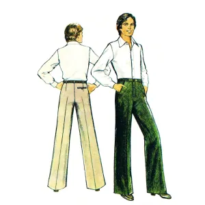 PDF - 1970s Sewing Pattern, Men’s Trousers - Waist: 30 – 39” (76 – 99cm) Multisized - Download