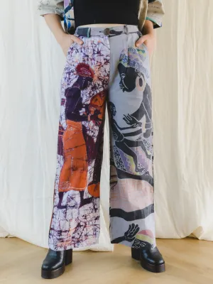 Re-Trousers Upcycled Tribal Wax Print in Bold Colors