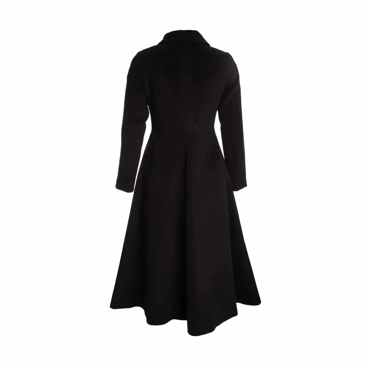 Redingote coat in virgin wool and cashmere - black