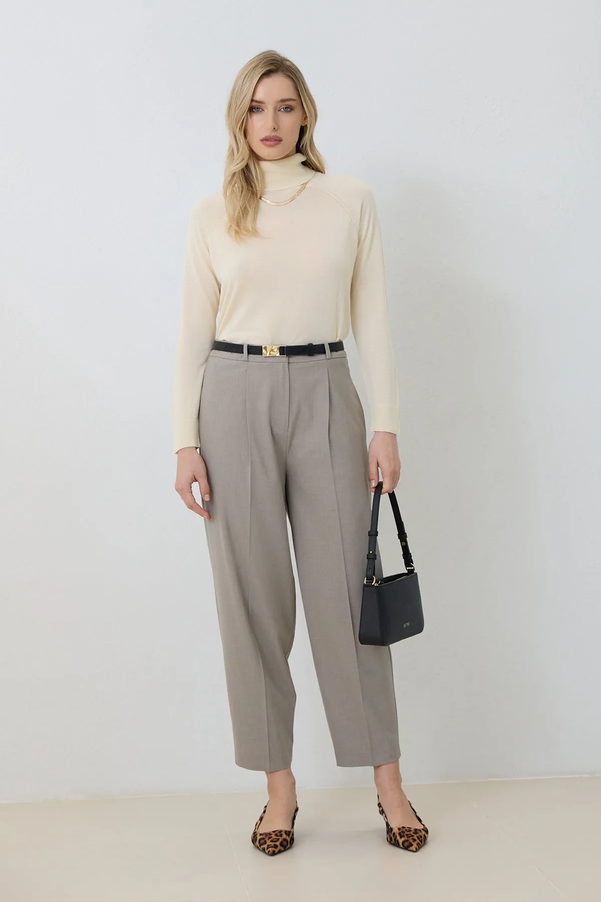 Setre Waist And Pleat Detailed Trousers Mink