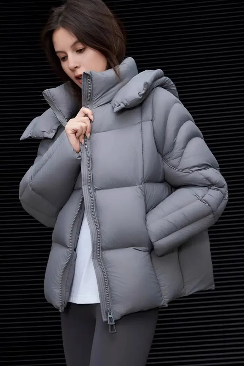 Ultra Light Seamless Water-Repellent Hooded Duck Down Puffer Jacket