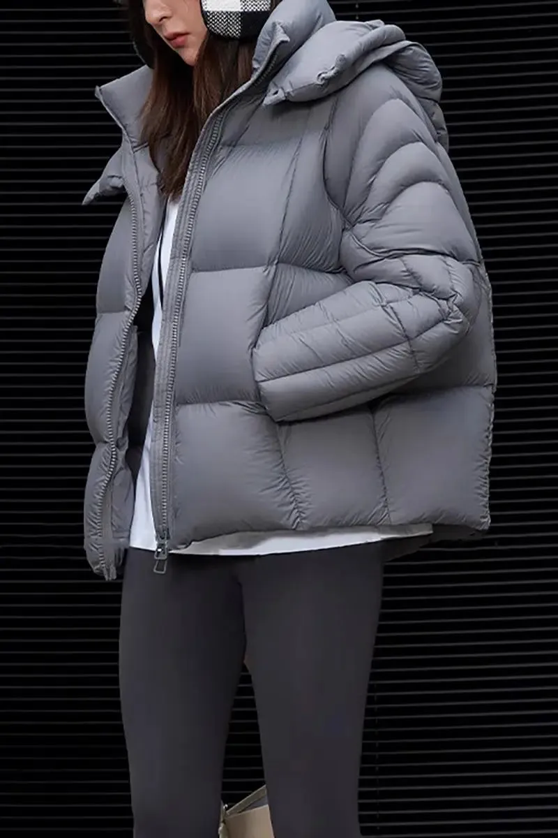 Ultra Light Seamless Water-Repellent Hooded Duck Down Puffer Jacket