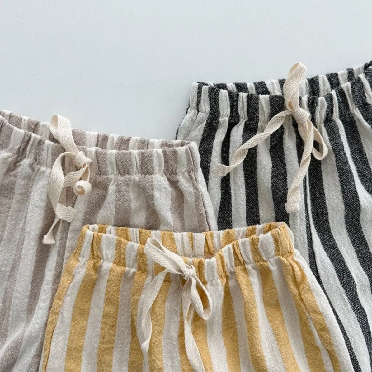 Unisex Cotton Summer Stripe Trouser (Beige Wide Stripe)
