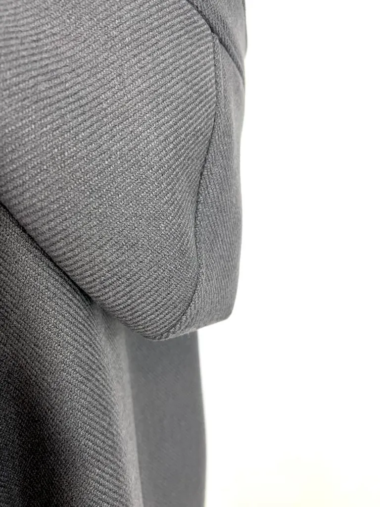 VERA WANG COLLECTION GRAY AND BLACK MINK FUR CONTRAST  SLEEVES COAT