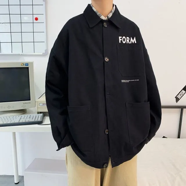 Voguable Men's Bomber Jacket Casual Clothes Korean Fashion Safari Style Jacket Multi-pocket New Men's Autumn Clothes Oversized Coat