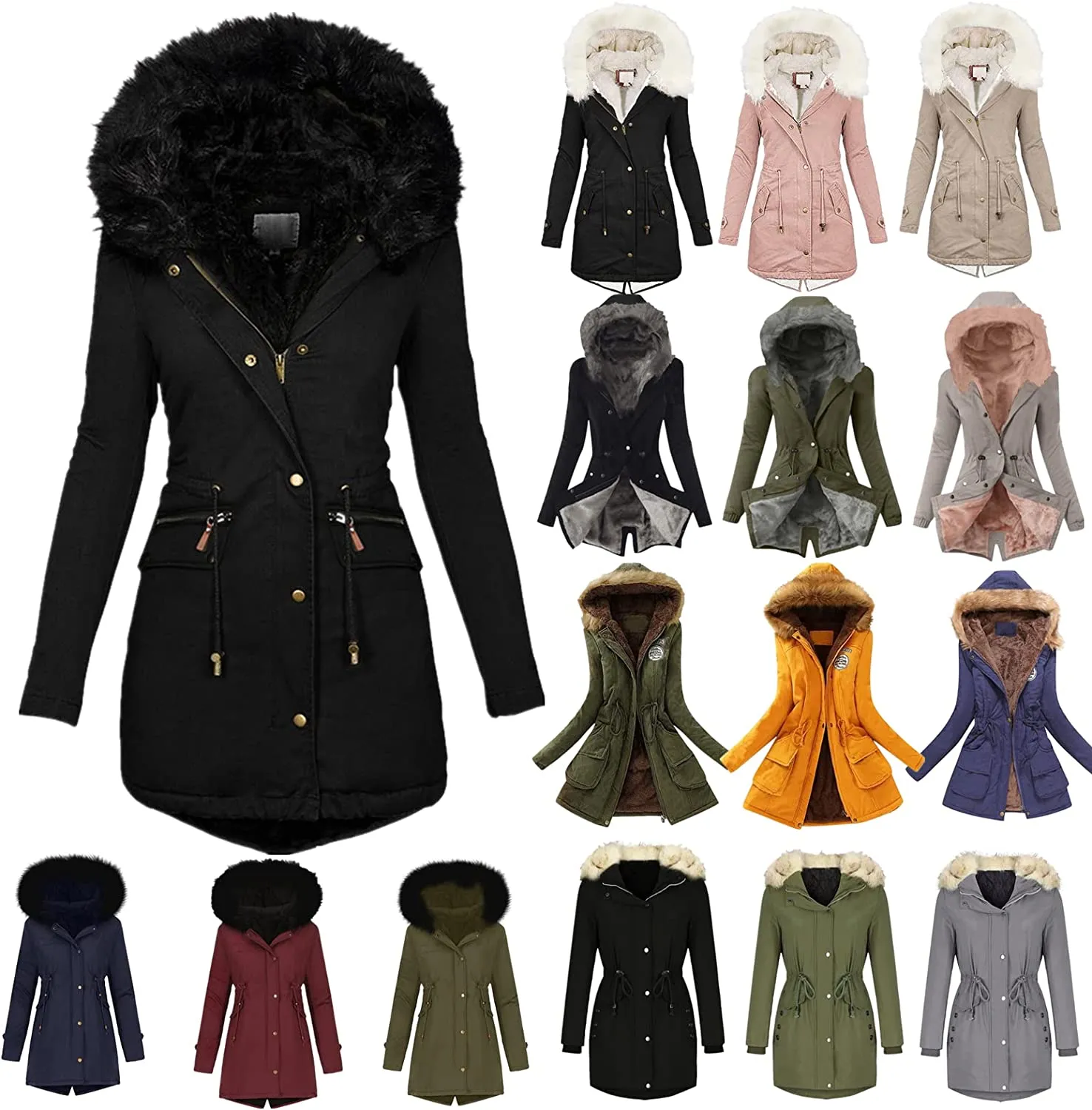 Winter Coats for Women, Womens Winter Puffer Jackets with Fur Hood
