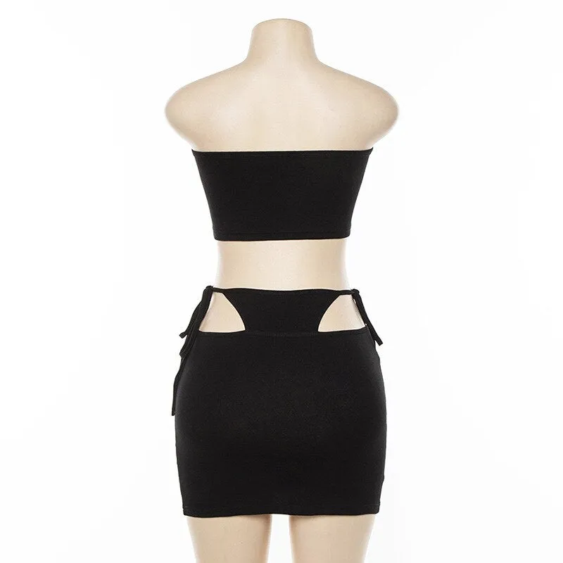 Women's Strapless Slim Two-Piece Dress