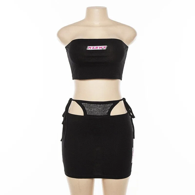 Women's Strapless Slim Two-Piece Dress