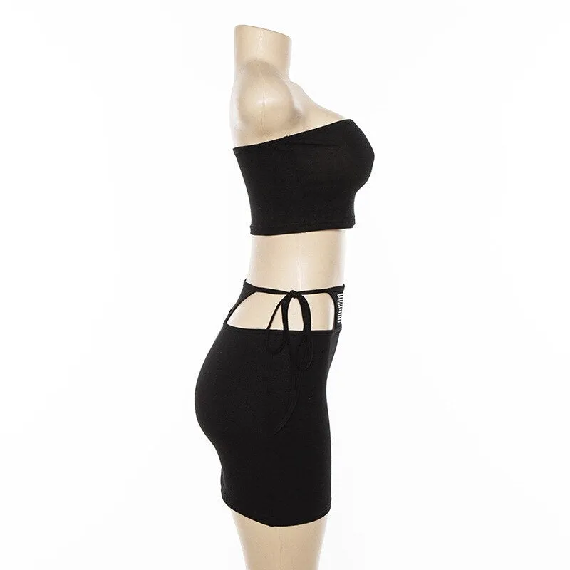 Women's Strapless Slim Two-Piece Dress