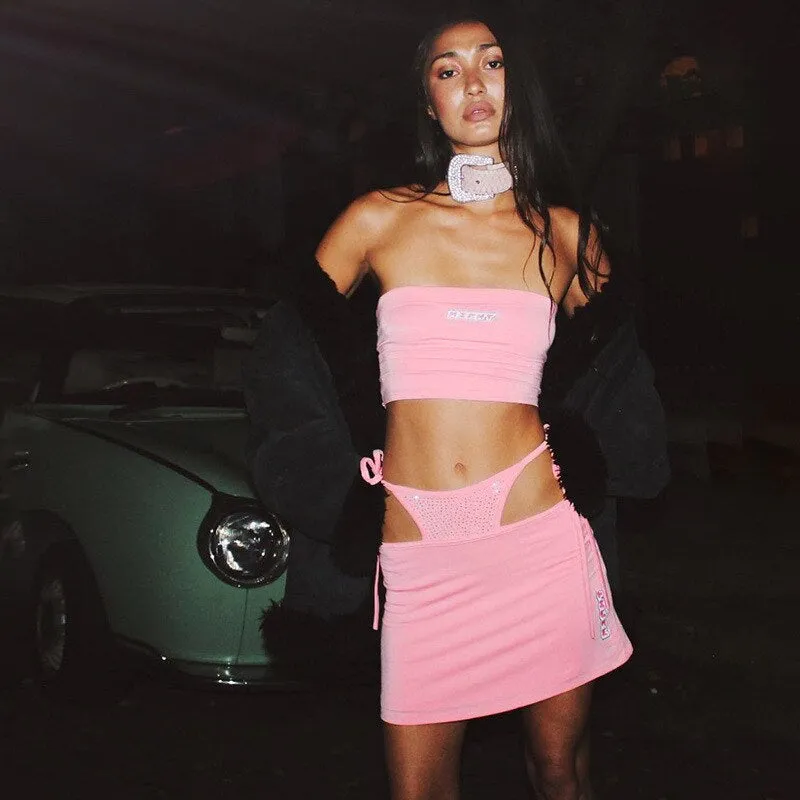 Women's Strapless Slim Two-Piece Dress