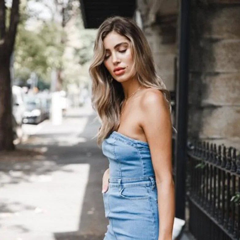 Women's Summer Casual Denim Sleeveless Sheath Dress