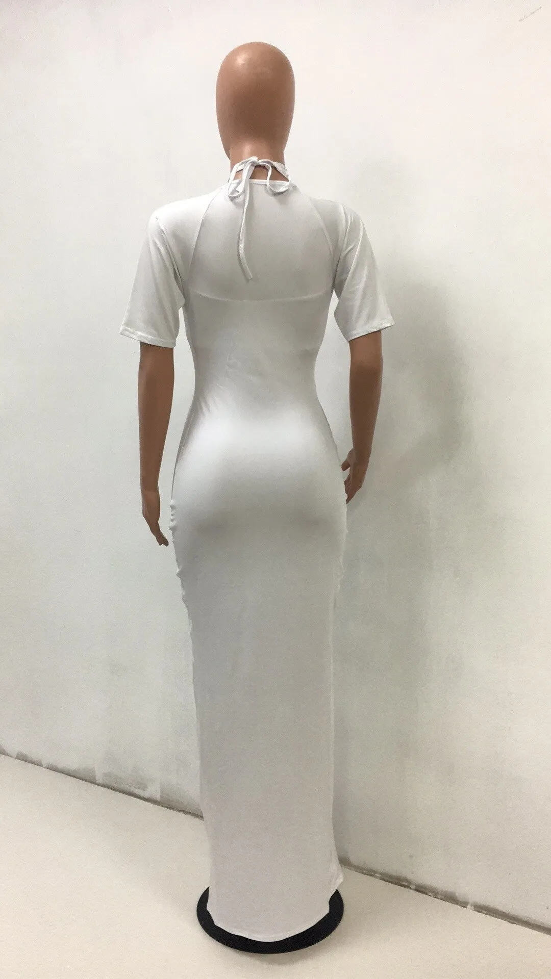 Women's Summer Short-Sleeved Sheath Polyester Long Dress
